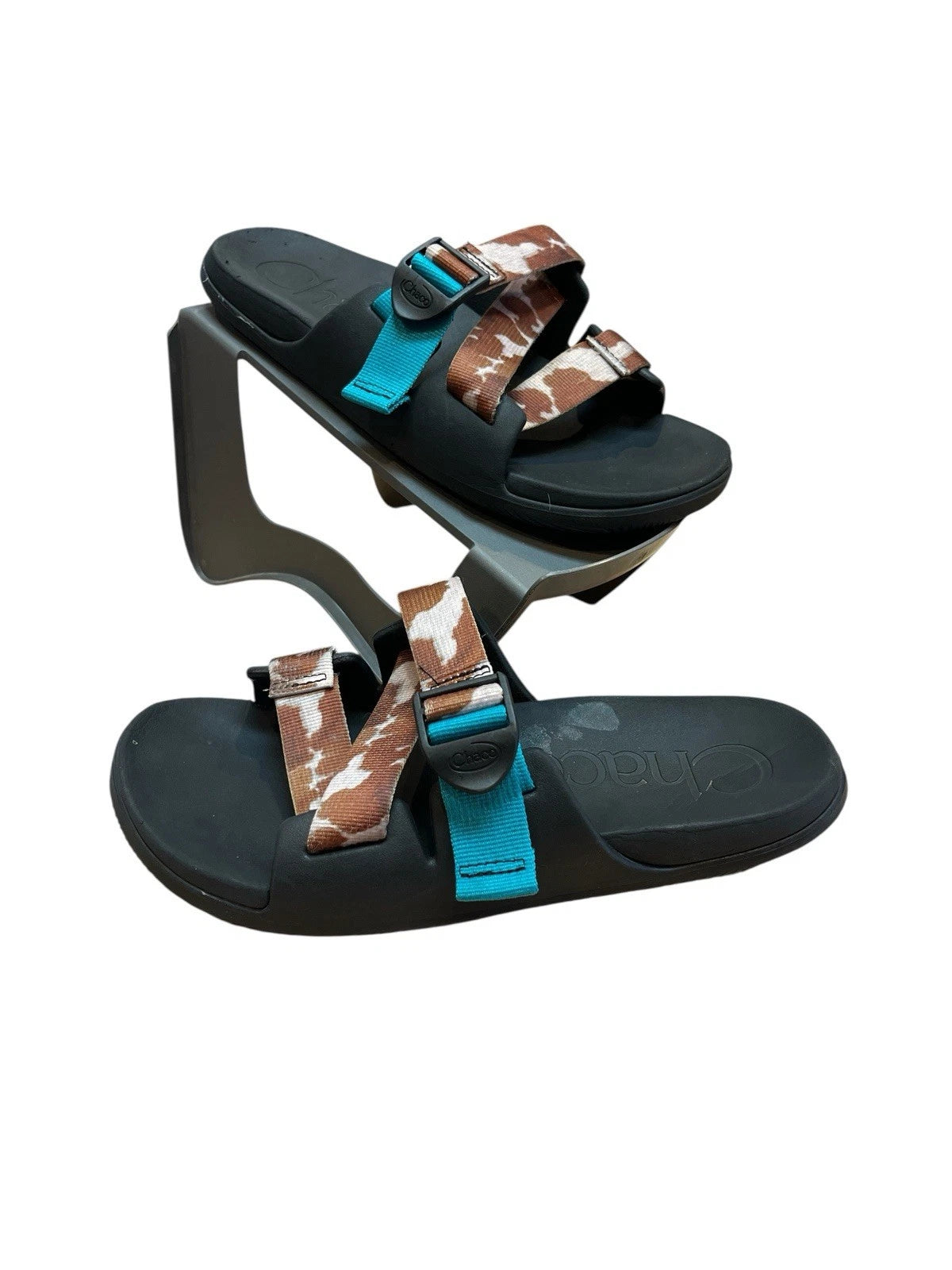 Chaco Women’s Sz 9 Giraffe Animal Print Adjustable Sandals Chillos Flats Comfort