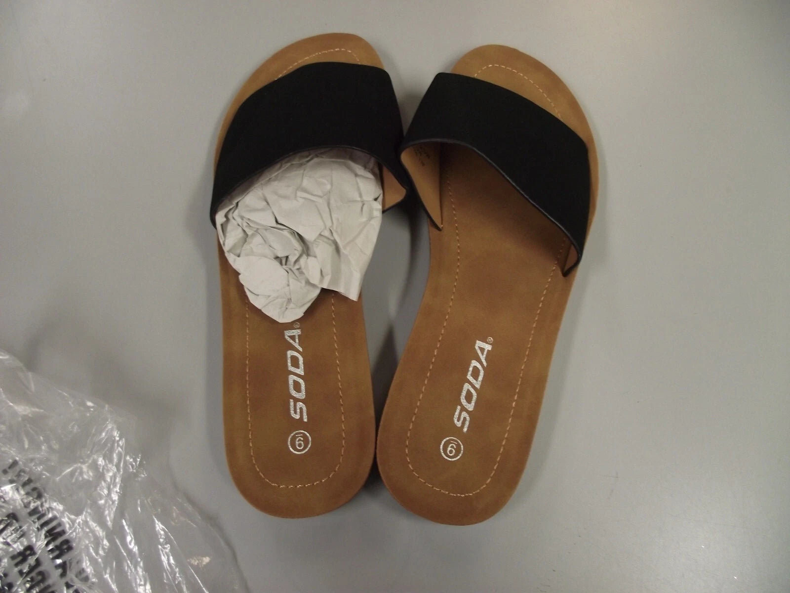Women's Black Sandals- Slides BY Soda ~Size 9~NWNB!