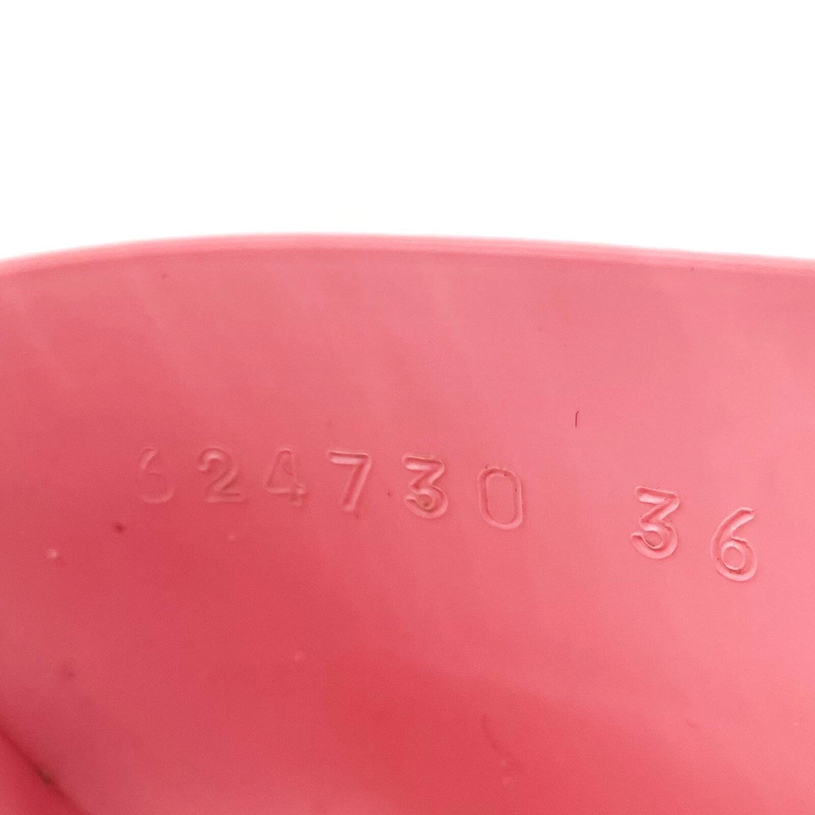 Gucci Rubber Slide Sandals Pink Logo Square Open Toe Block Heel Mules Sz 36 / 6