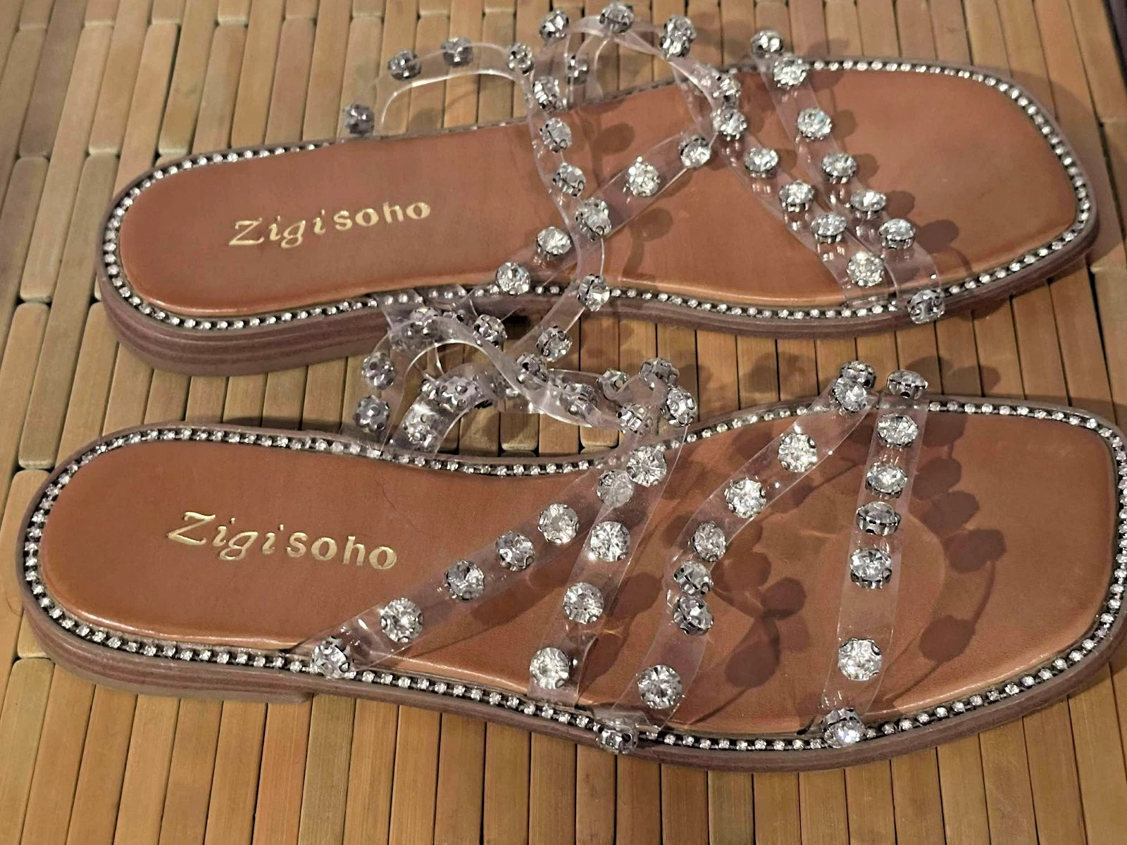 Zigi Soho Briella Rhinestone Slide Sandals Women’s Size 6 – Fashion Glam Shoes