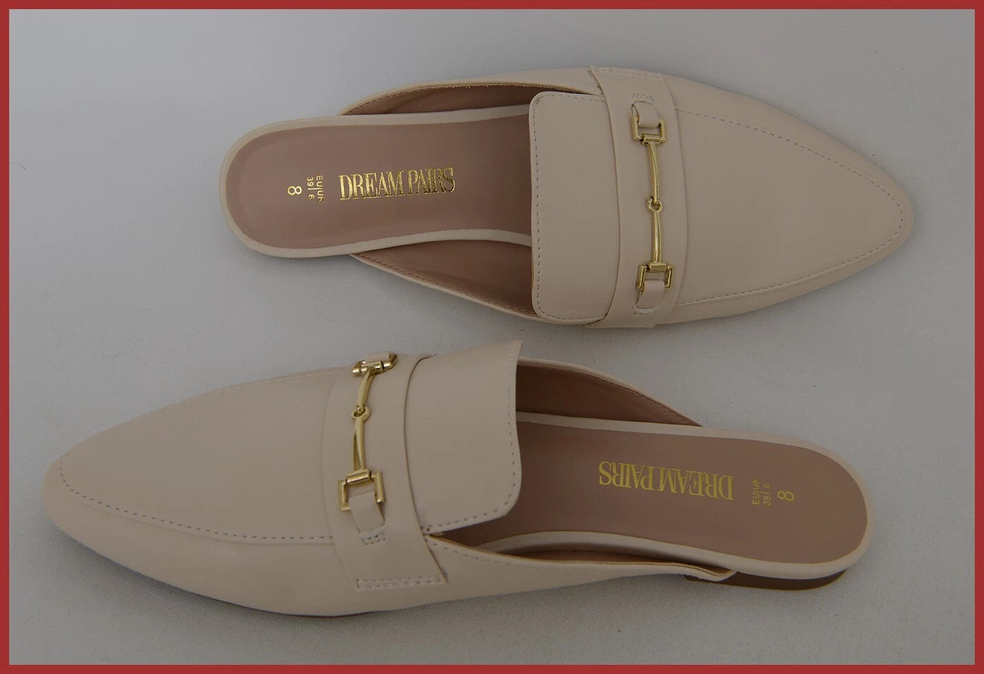 DREAM PAIRS Women's Fashion CLASSY CREAM COLORED BUCKLE Design Slides Sandals S8