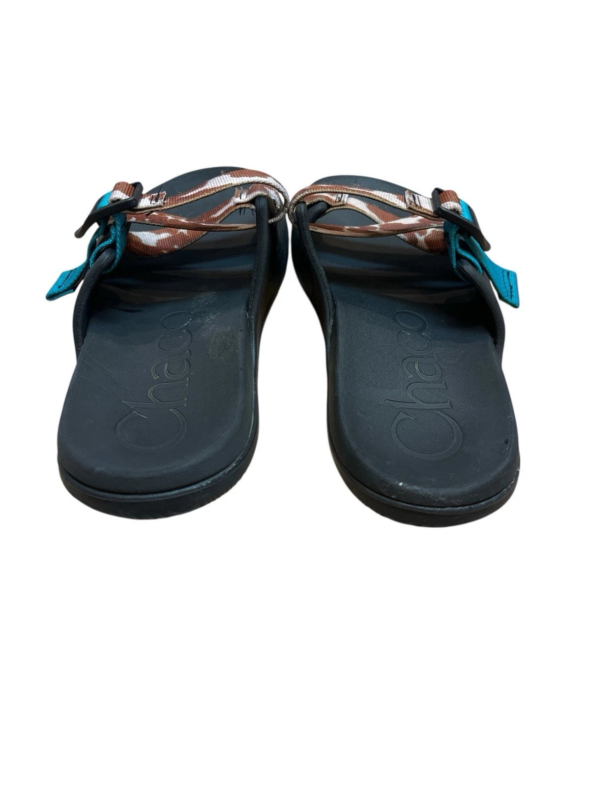 Chaco Women’s Sz 9 Giraffe Animal Print Adjustable Sandals Chillos Flats Comfort