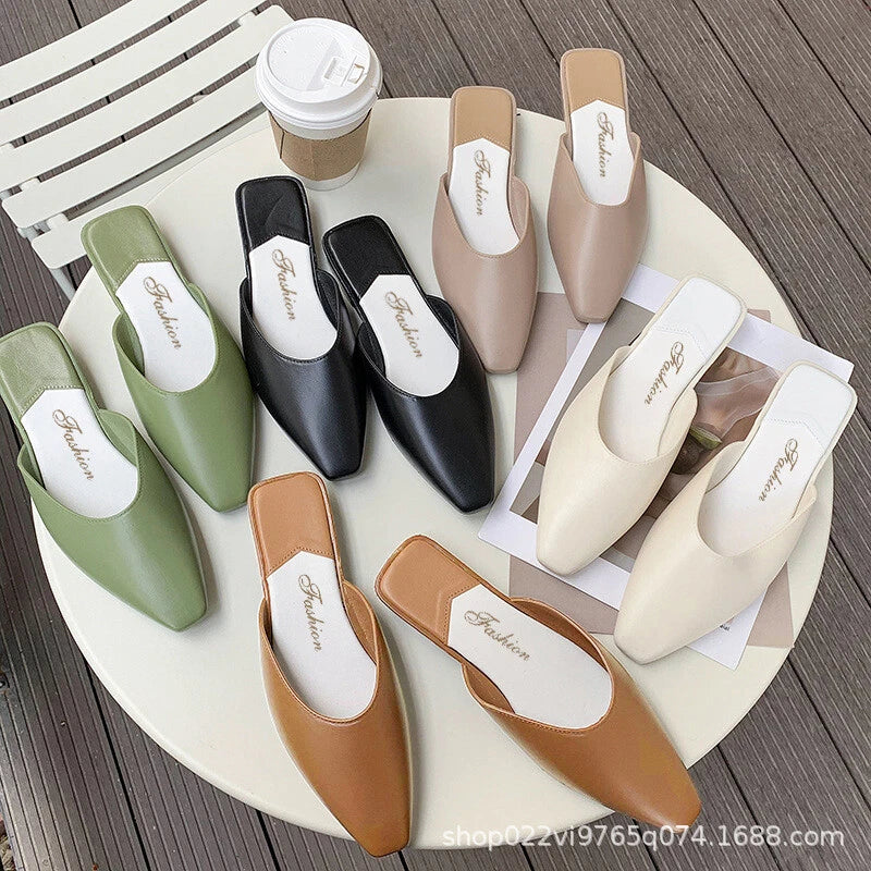 Women's Slide Mules Sandals Shoes Flats 1" Heel Sizes 36-40 New