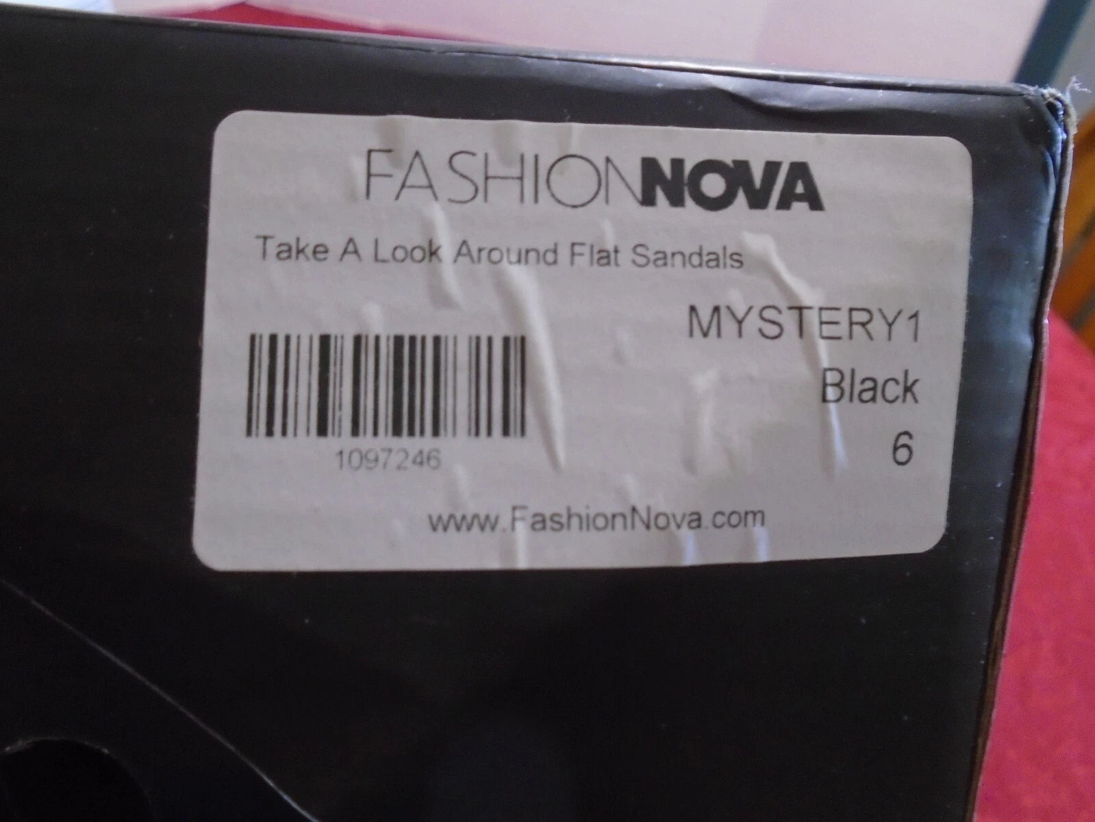Fashion Nova "Mystery 1" Black Embellished Women's Slides Sandals Size 6 NIB
