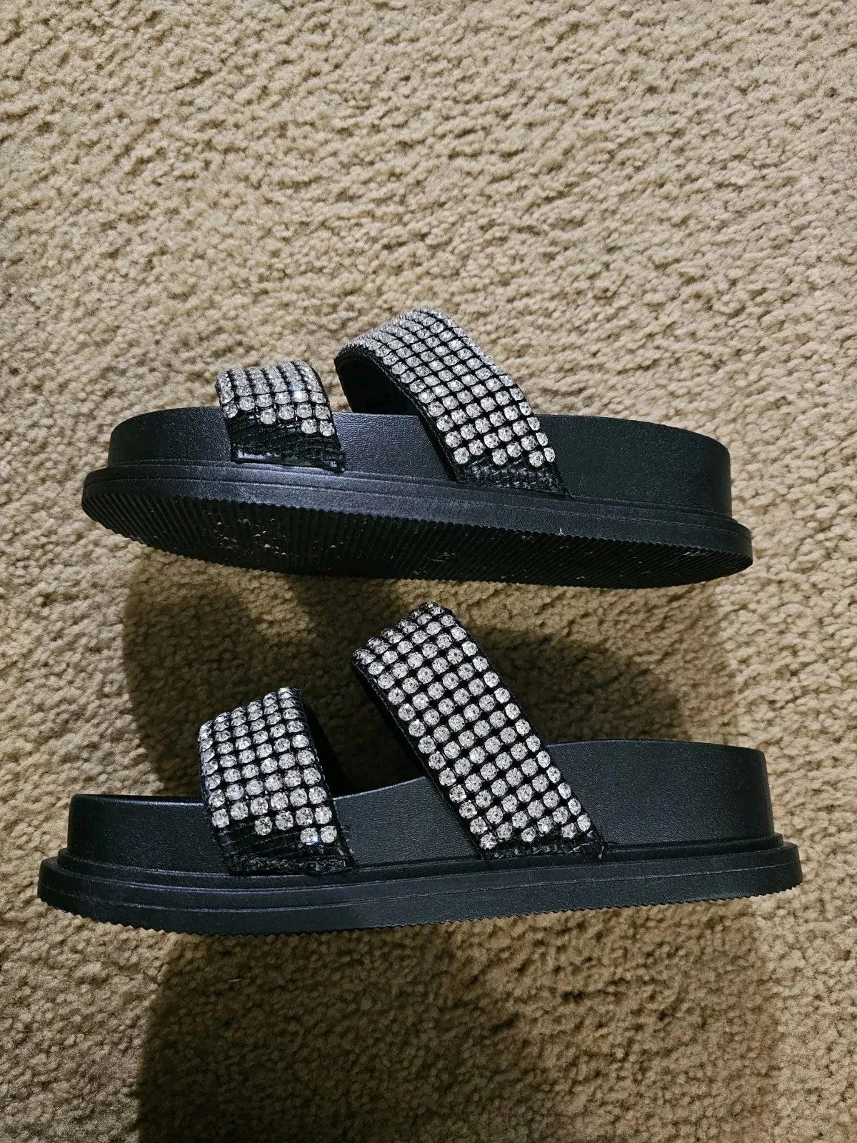 Baing Rhinestone Sandal, Fashion Slides, Footwear, Size 39 Shoe