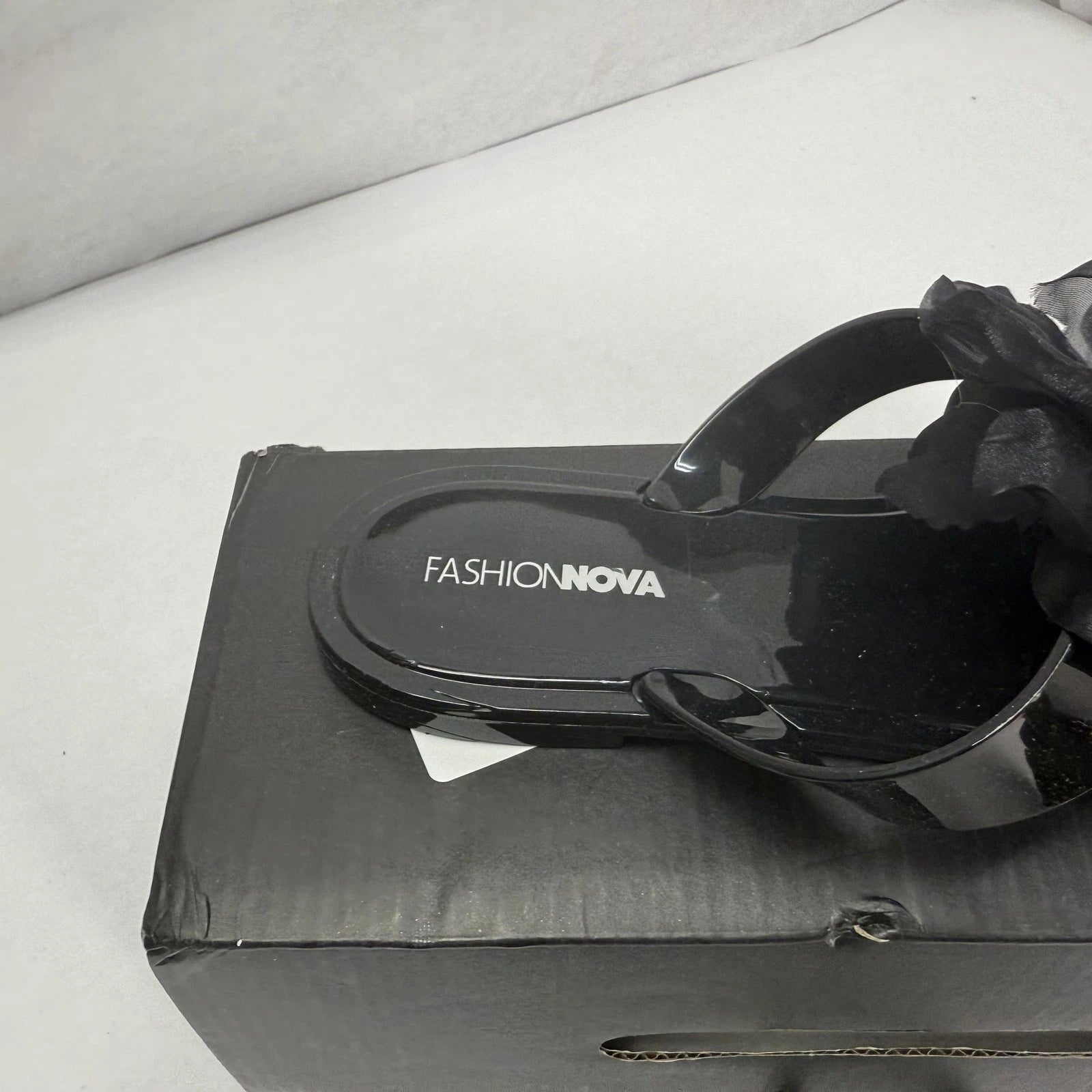 Fashion Nova Kaya Shoes Womens Size 11 Black Flower Jelly Sandals Slide Summer