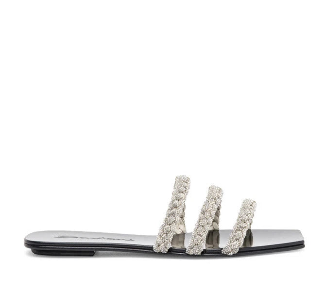 $650 Santoni Foster Slide Crystals Sandals Mules Flats 39.5 US 9.5 NEW