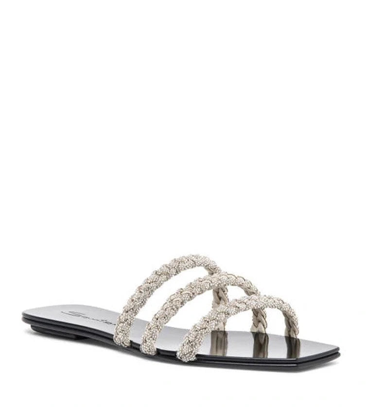 $650 Santoni Foster Slide Crystals Sandals Mules Flats 39.5 US 9.5 NEW