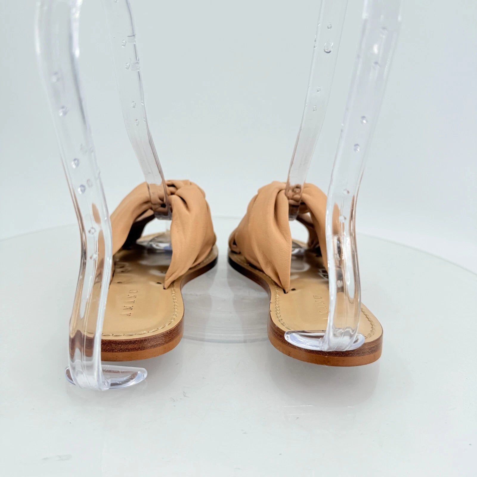 AMANU Studio Style 20 Hermanus Knotted Leather Slide Sandal Natural Beige Size 7