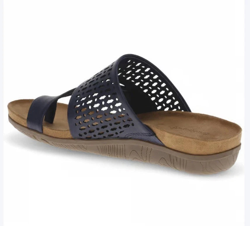 Baretraps Juny Sandals Navy Blue Women's 8 M Lightweight Comfort Toe Strap NEW
