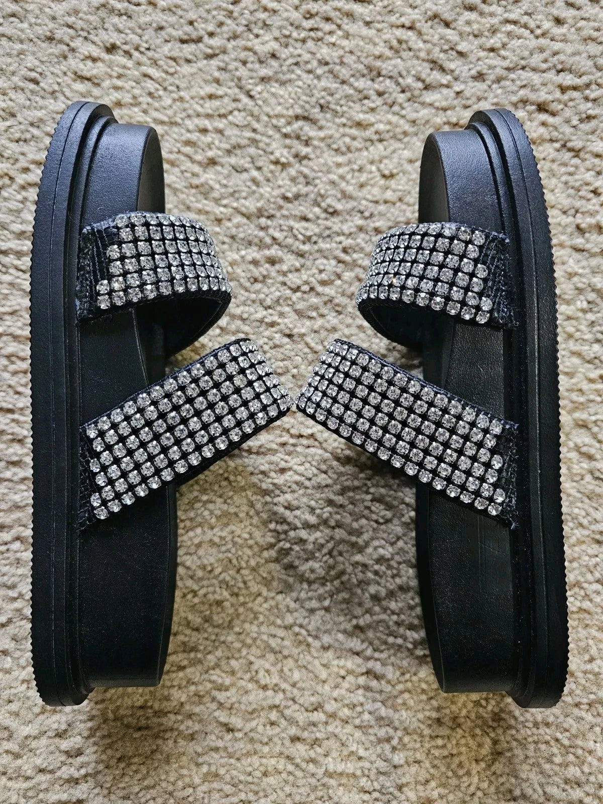 Baing Rhinestone Sandal, Fashion Slides, Footwear, Size 39 Shoe