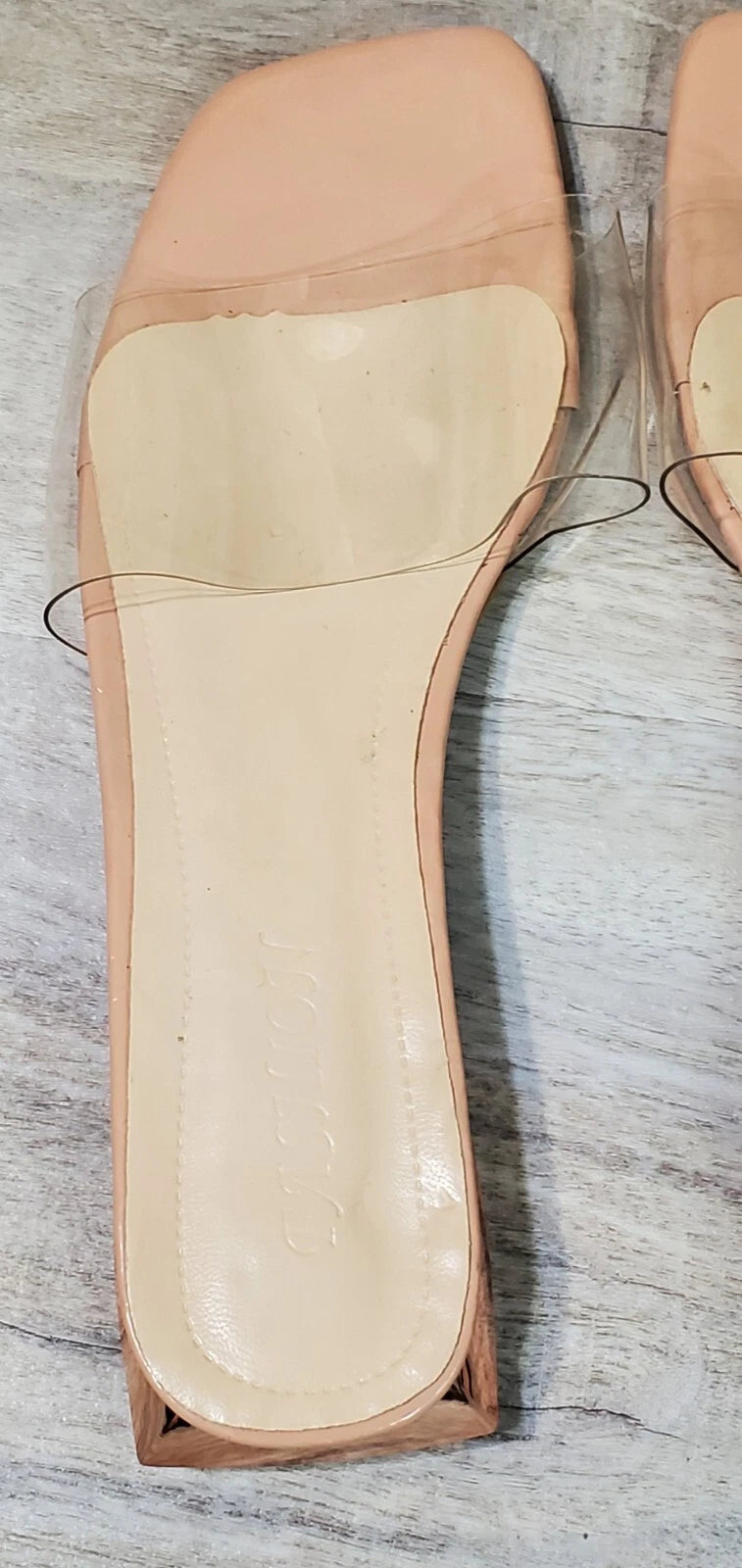 Women's Block Low Heel Clear Mule Sandals Square Toe Transparent Slide Dress 40