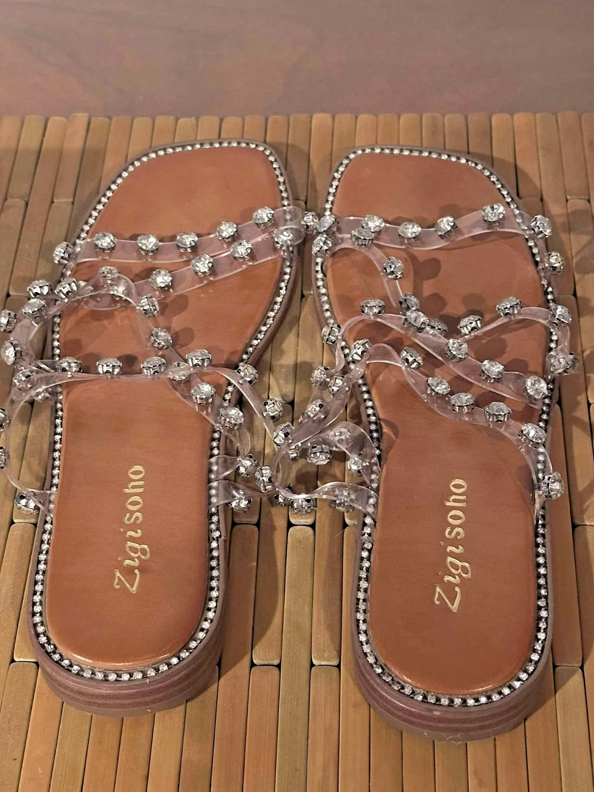 Zigi Soho Briella Rhinestone Slide Sandals Women’s Size 6 – Fashion Glam Shoes