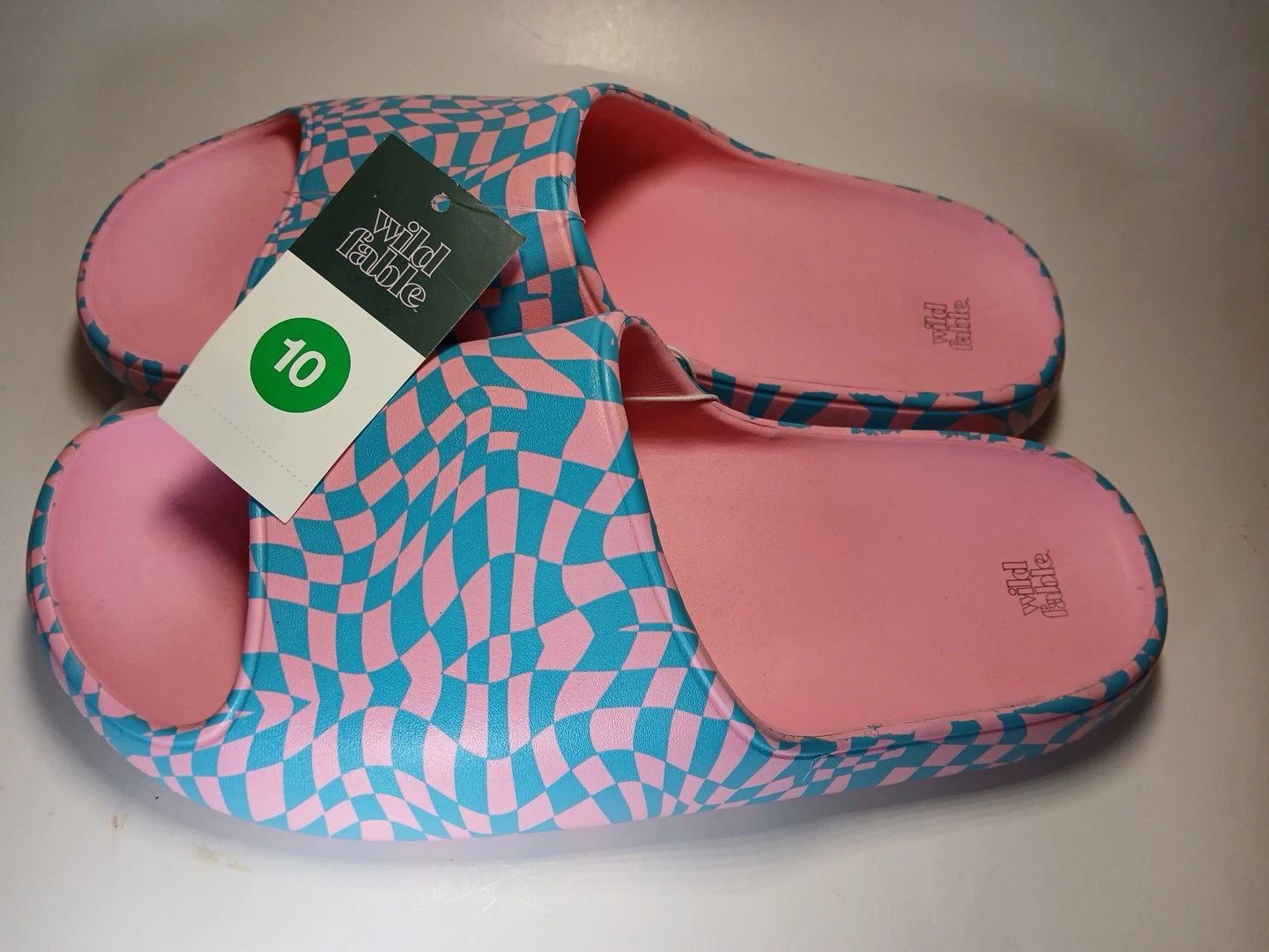 EVA Style Sandals Pink/Blue Size 10 Wild Fable Slip-on Open-toe NWT Confortable