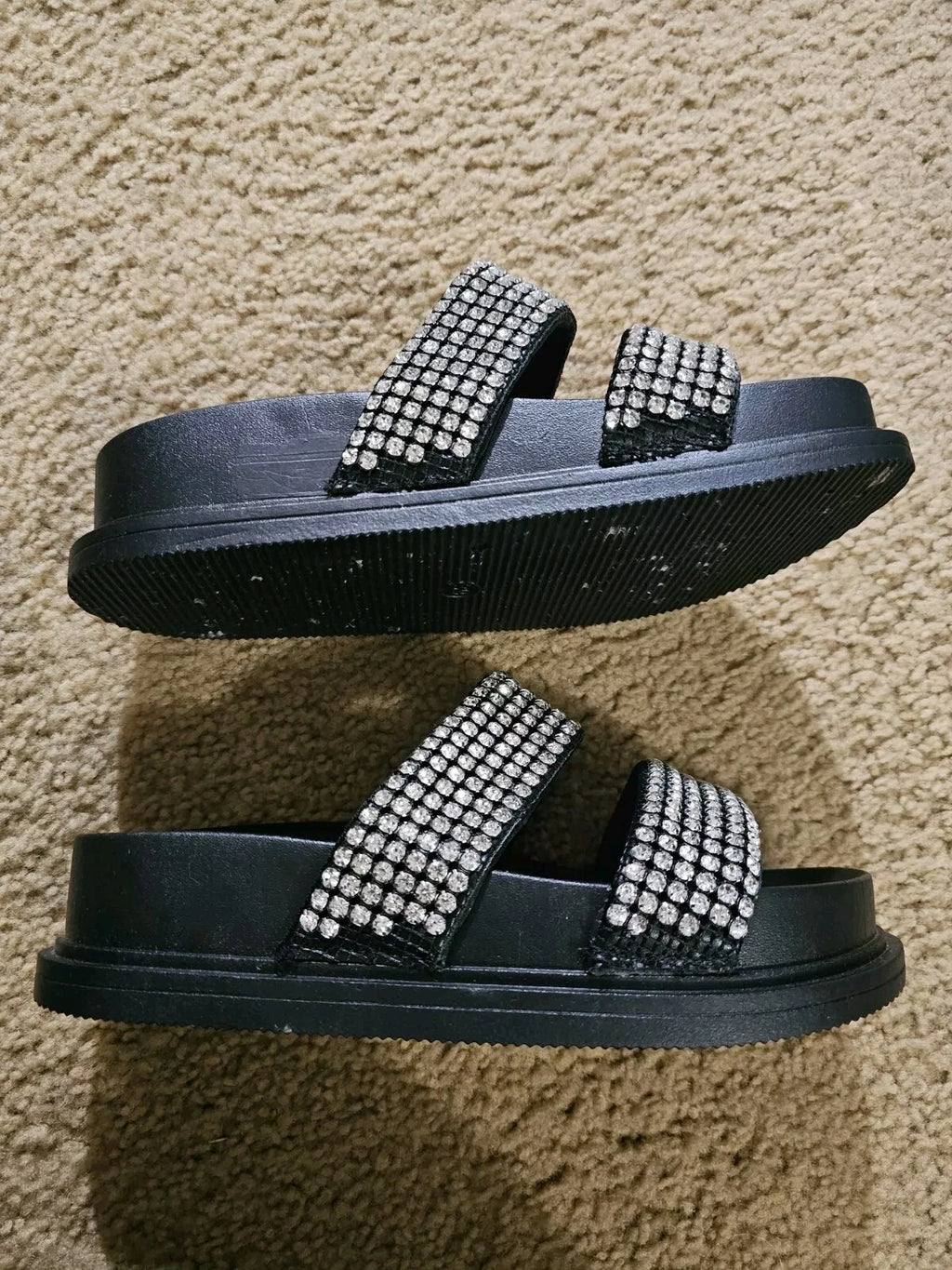 Baing Rhinestone Sandal, Fashion Slides, Footwear, Size 39 Shoe