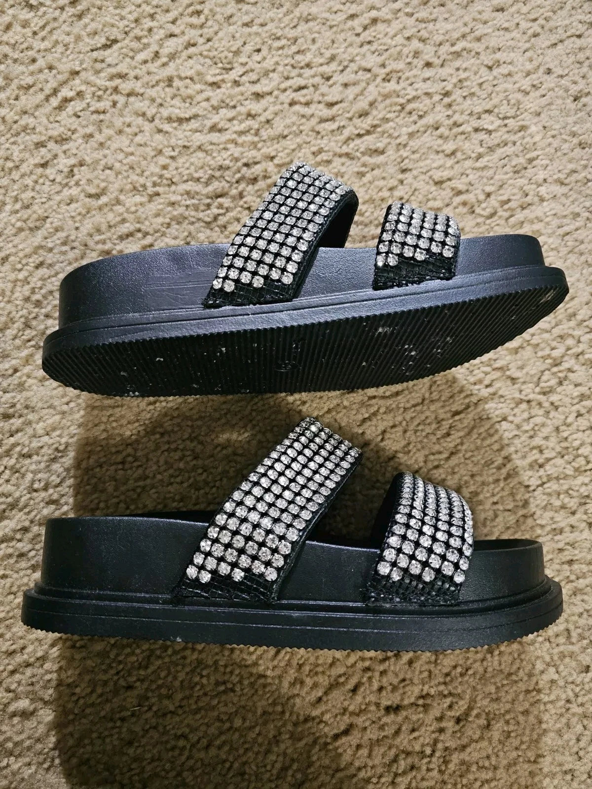 Baing Rhinestone Sandal, Fashion Slides, Footwear, Size 39 Shoe
