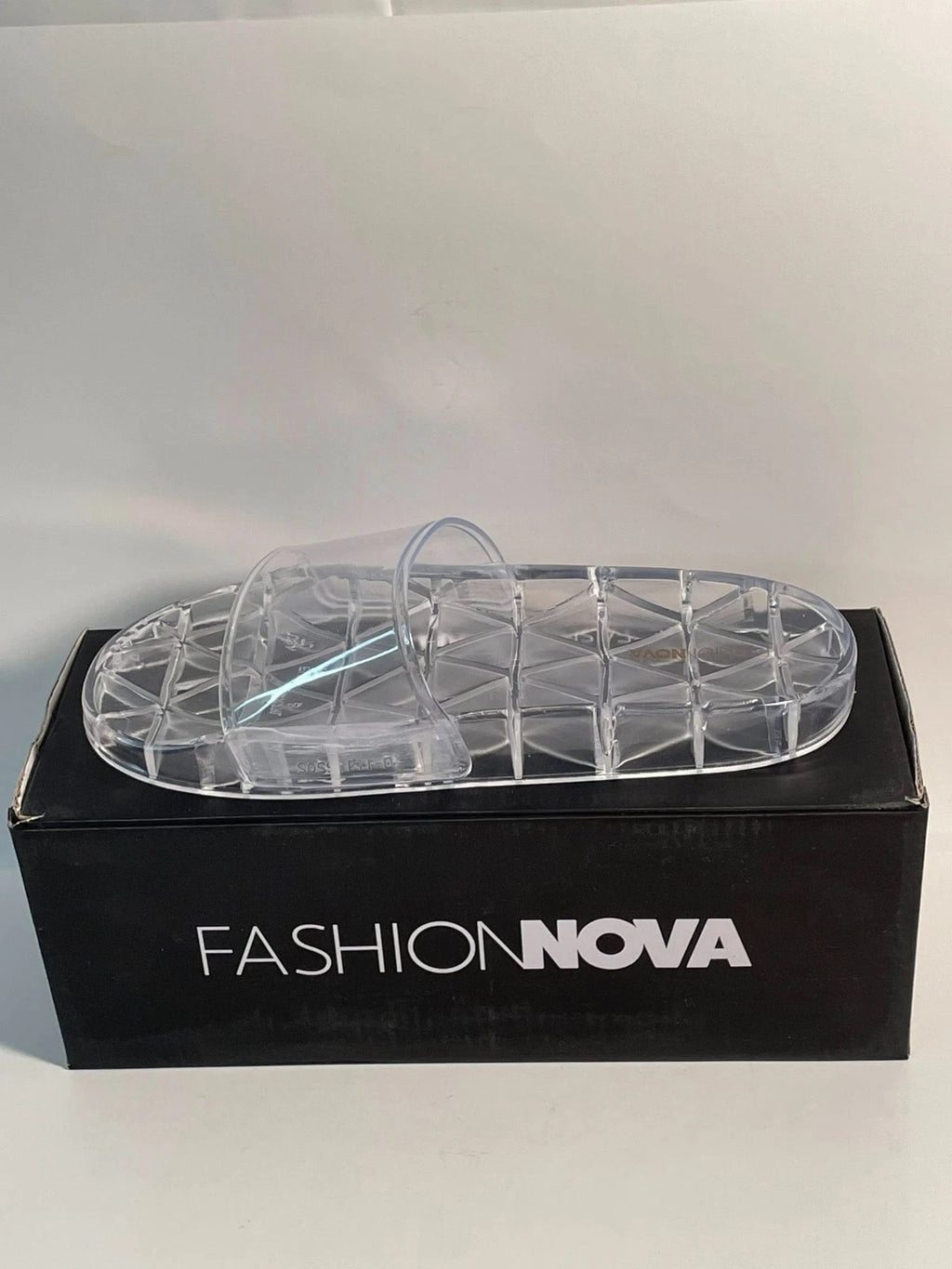 Fashion Nova Clear Slip On Slides Mules Sandals Women's Size 10 New in box