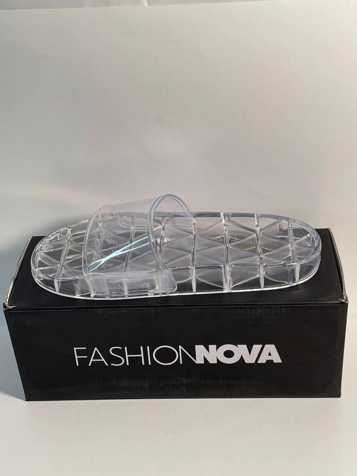 Fashion Nova Clear Slip On Slides Mules Sandals Women's Size 10 New in box