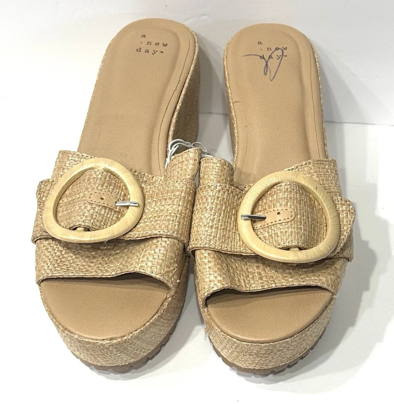 A New Day Womens Size 10 Shoes Brown Slides Wedge Fashion Platform Y2K Sandals