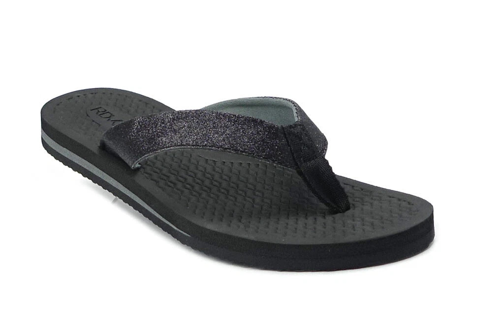 New Womens Double-Strap Braided Beach Sandal UltraSoft Glitter Fashion Flip Flop