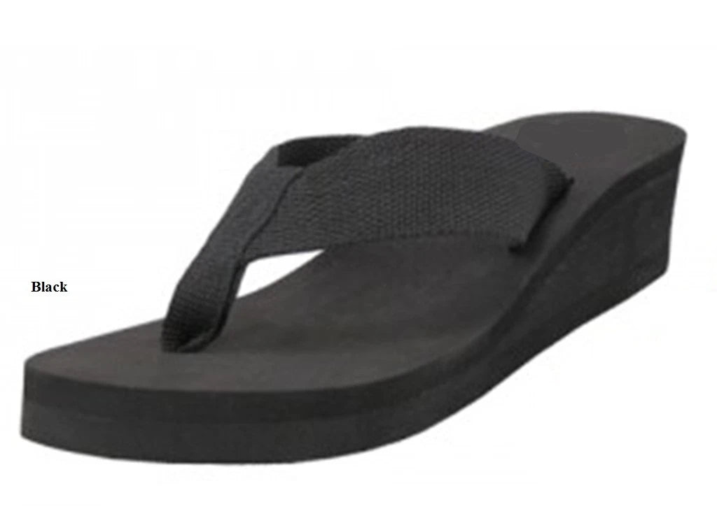 Womens Flip Flop Fashion Color Open Toes Platform Wedge Sandals  5 6 7 8 9 10 11