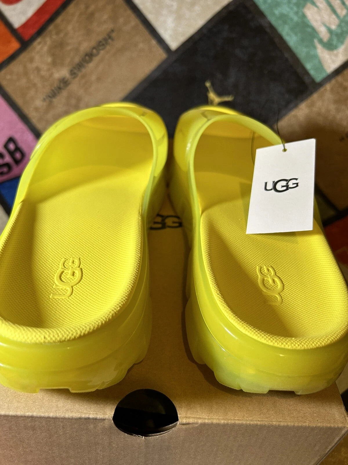 UGG Jella Clear Yellow Slides Size 8 Women’s