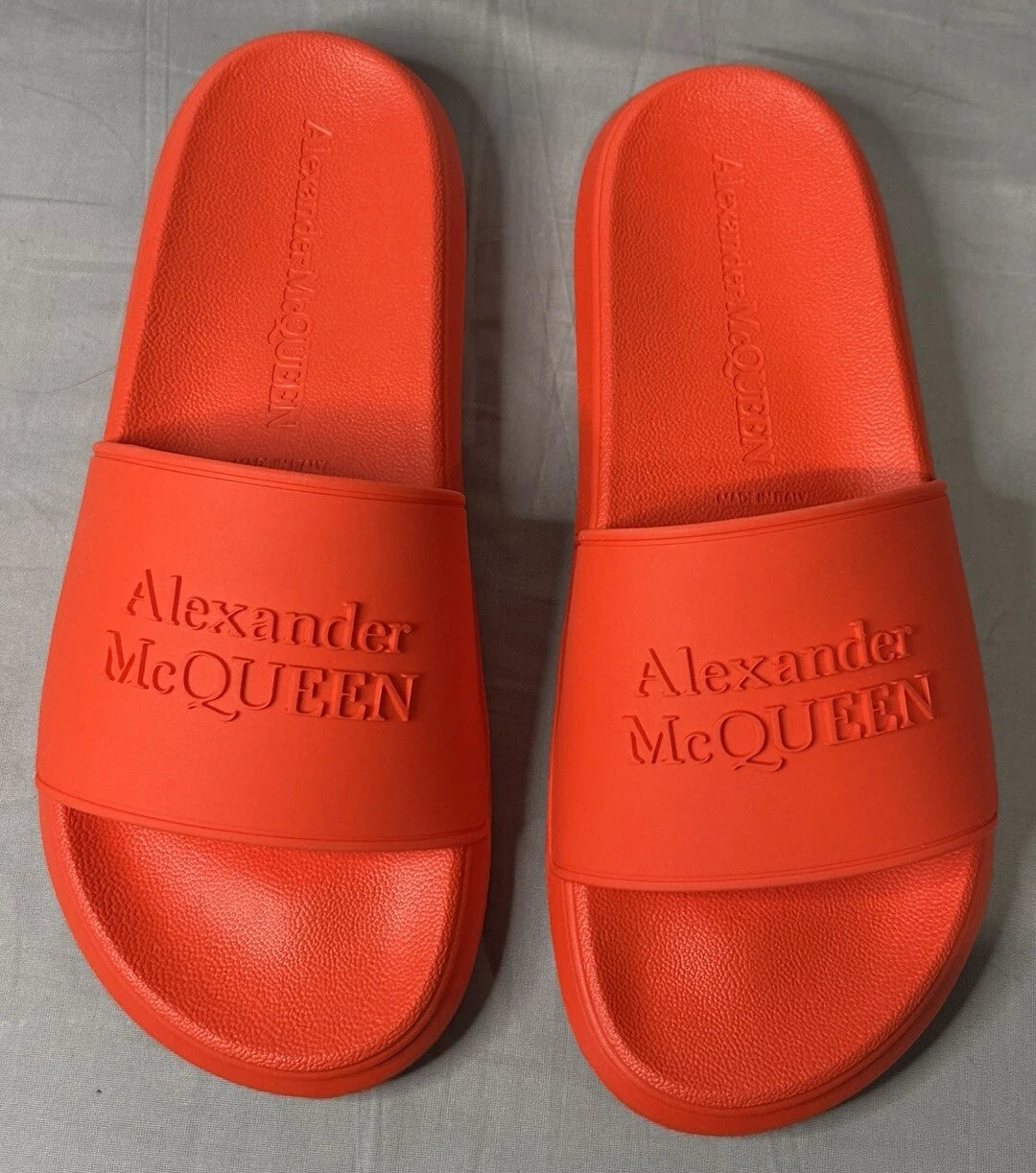 Alexander McQueen Logo Pool Slides Sandals Red Women’s Size 41 (US 11) Authentic