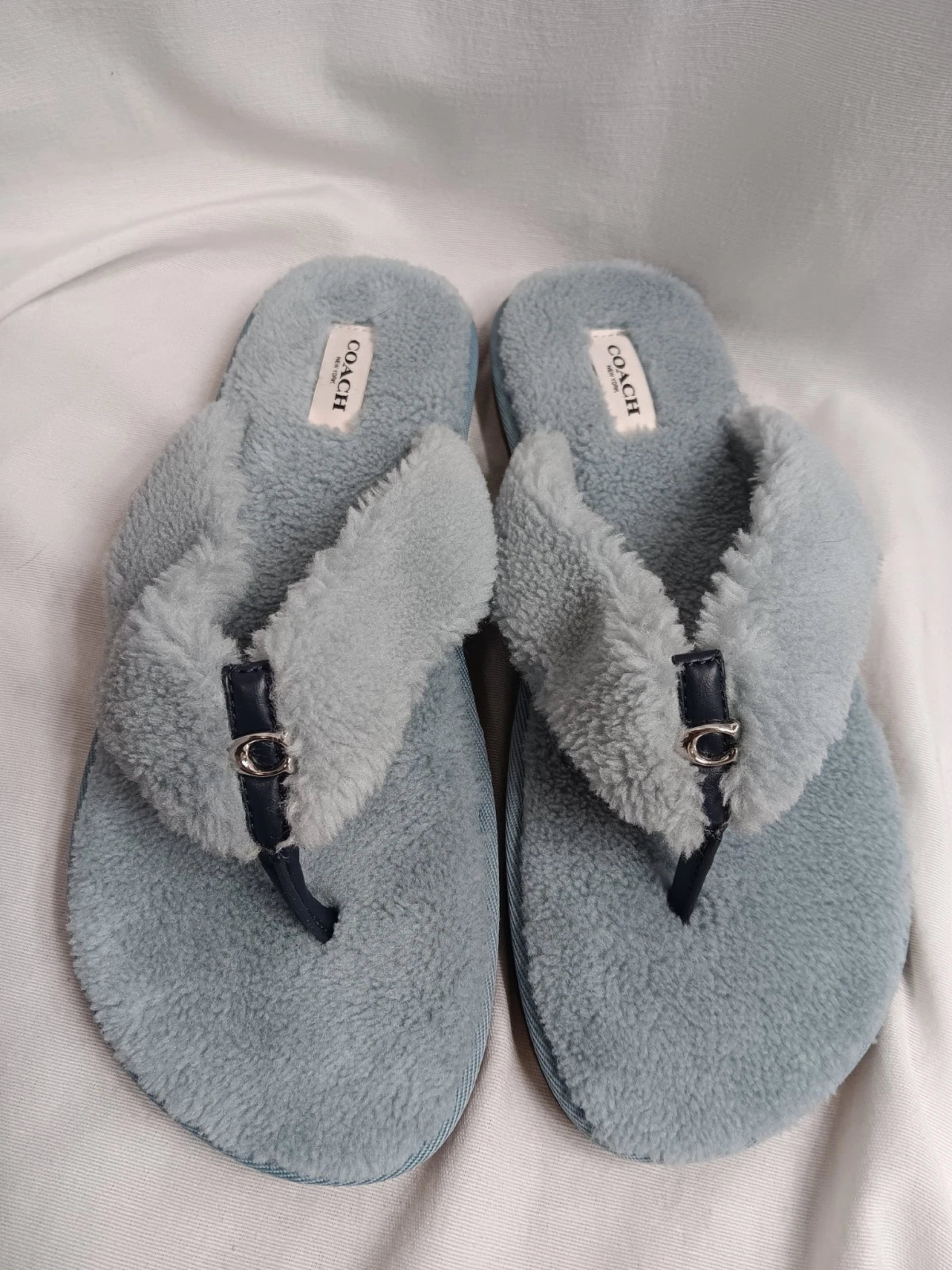 Coach Hampton Flip Flops Sandals 10 B Lt. Blue