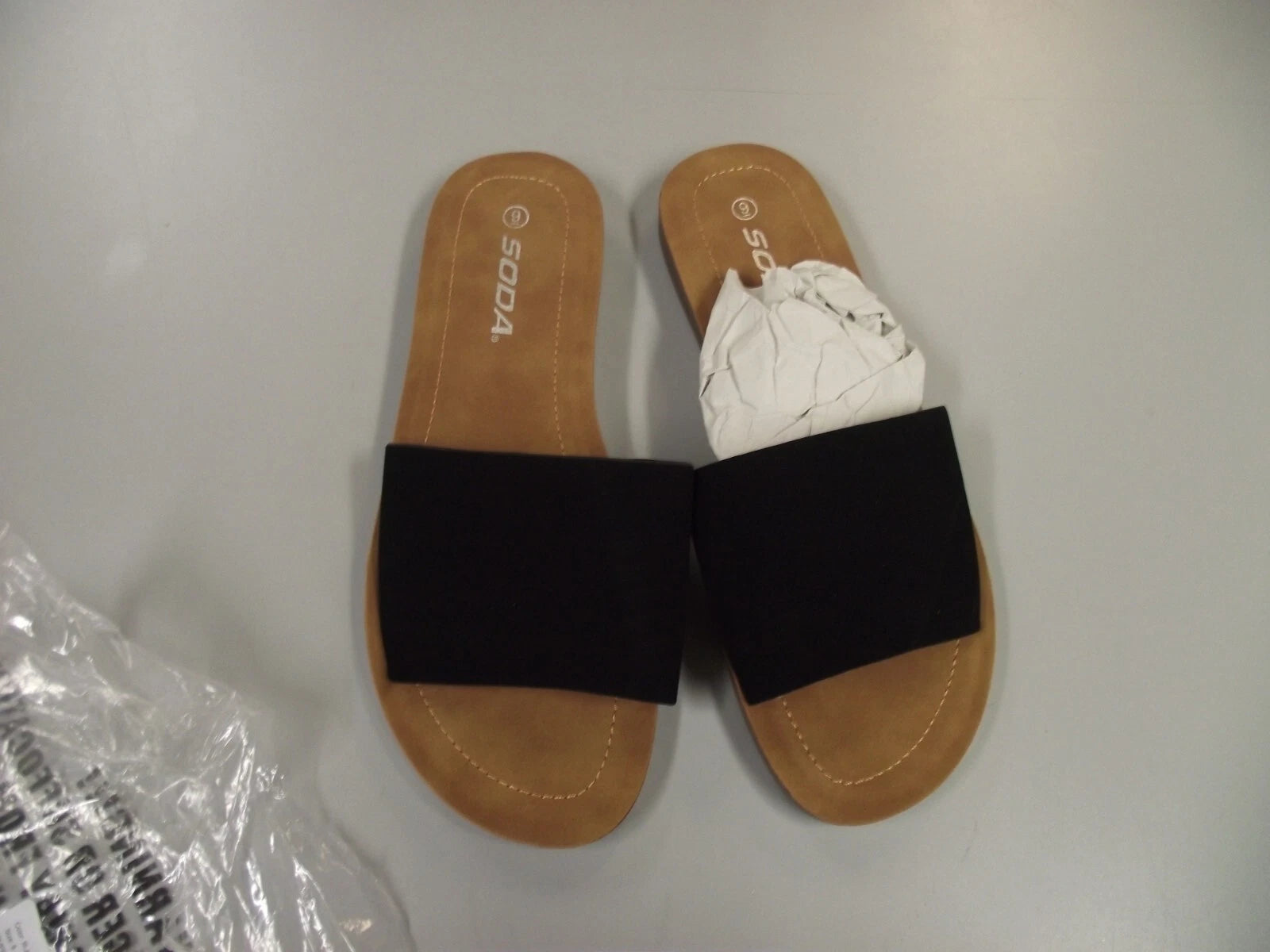 Women's Black Sandals- Slides BY Soda ~Size 9~NWNB!