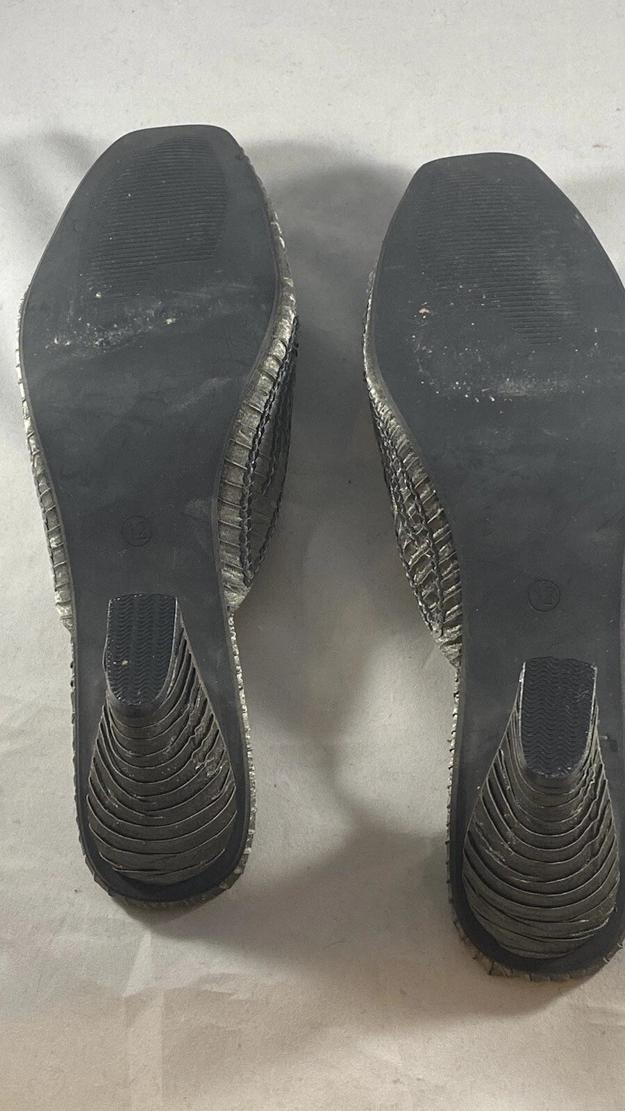 John Fashion Grey and Silver Jeweled Slides