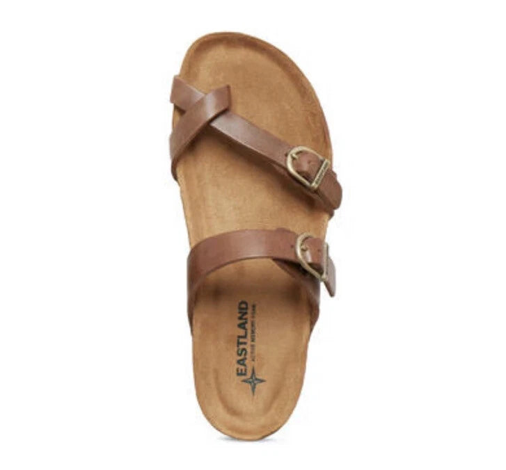 Eastland Tiogo Leather Womens Cushion Footbed Sandals Style 3772-79 Sz 6M Brown