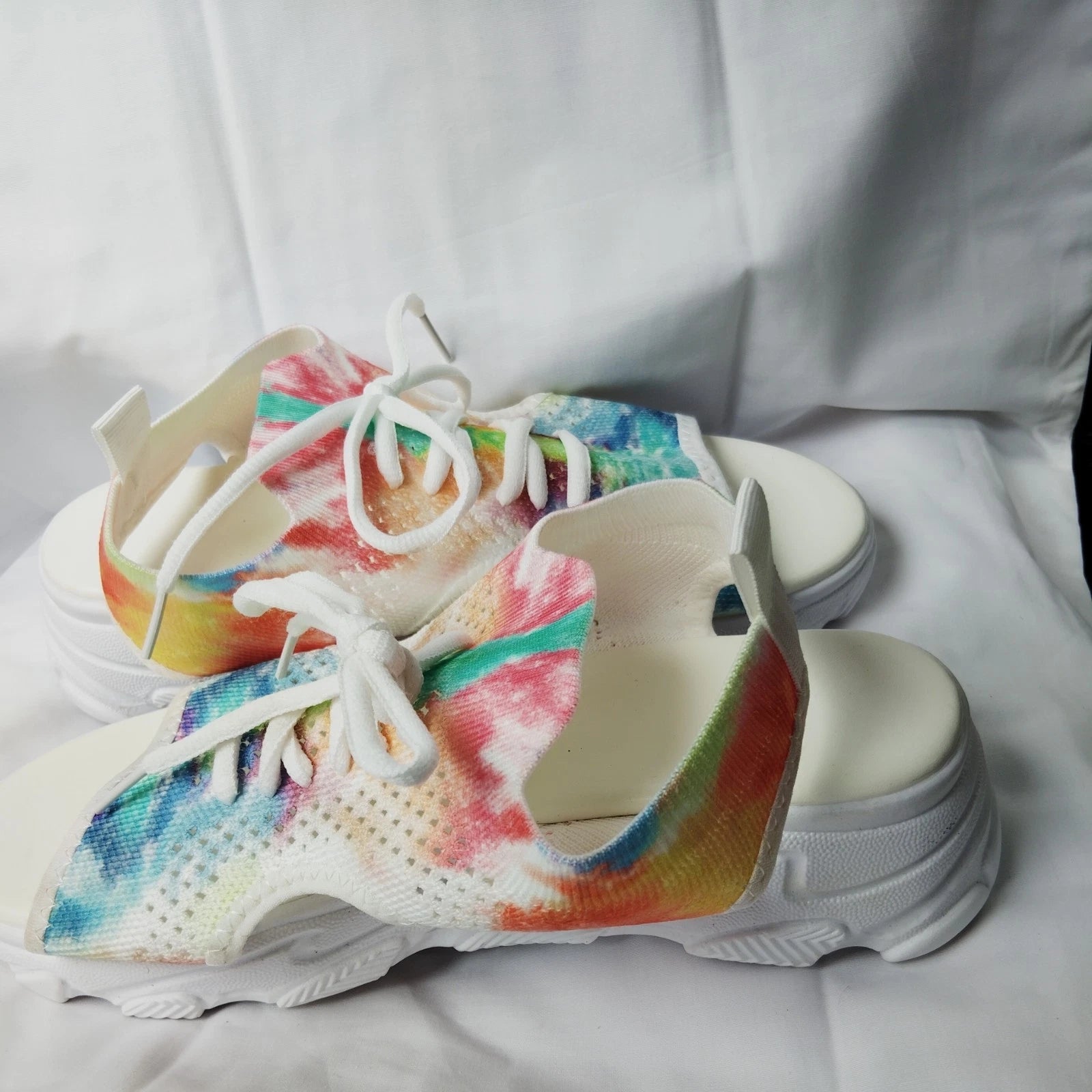 Fashion Women's Slingback Slide Sandal Tie Dye Size 40 EUR (8.5 US) New Lace Up.