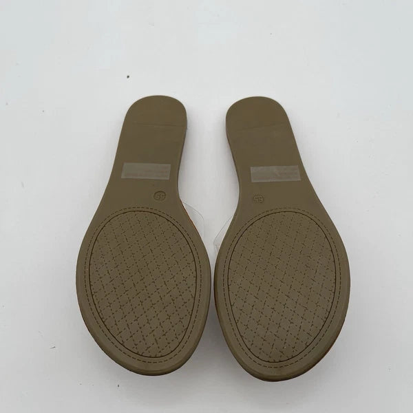 Fashion Nova Are We Clear Thick Strap Slip On Sandals Women's Size 5.5