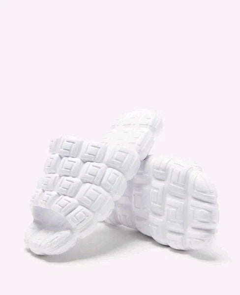 Womens FashionNova Honest Opinion Casual Slides White Sandals New