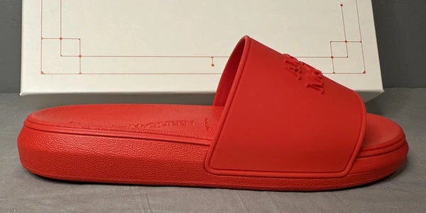 Alexander McQueen Logo Pool Slides Sandals Red Women’s Size 41 (US 11) Authentic