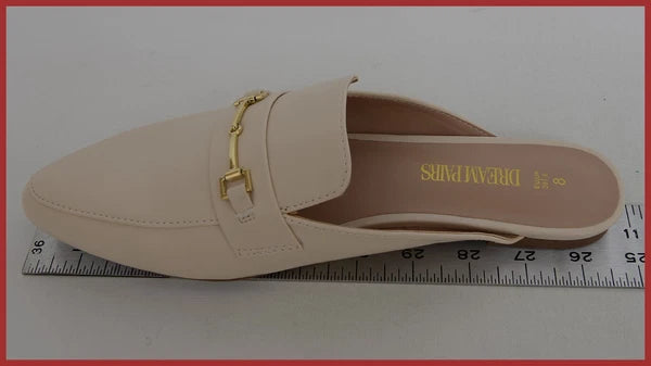 DREAM PAIRS Women's Fashion CLASSY CREAM COLORED BUCKLE Design Slides Sandals S8