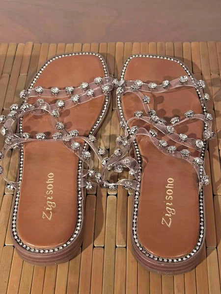Zigi Soho Briella Rhinestone Slide Sandals Women’s Size 6 – Fashion Glam Shoes