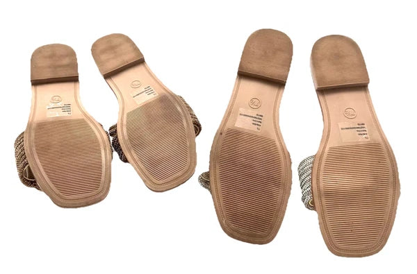 A New Day Womens 7.5 2 Pairs Iliana Silver & Brown Rope-Style Sandals Free Ship