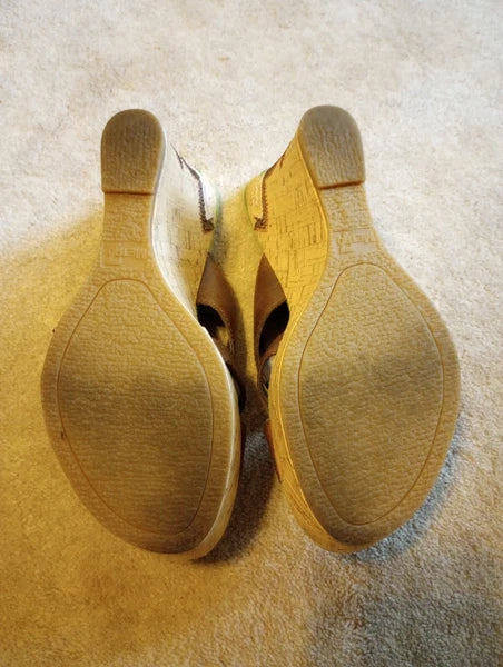 Women's Size 8 Sandal Slides Wedge Platform Style Vtg