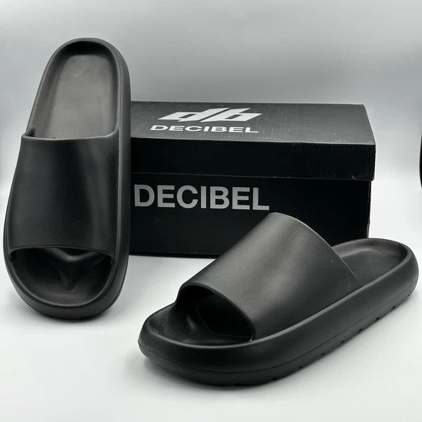 Decibel Mens Black DB Slide Sandals Foam Cushioned Slip On Yeezy Style Size 8–11
