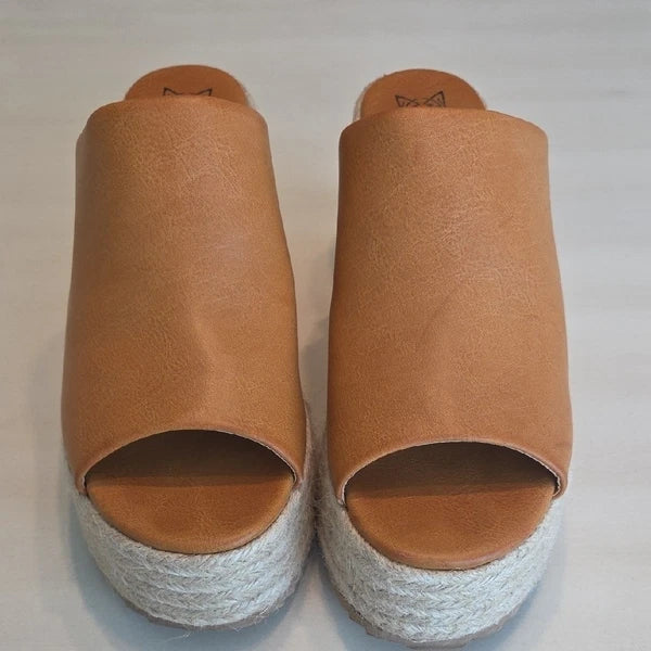 Beast Fashion Espadrille Platform Wedge Sandals Slides Mules Shoes