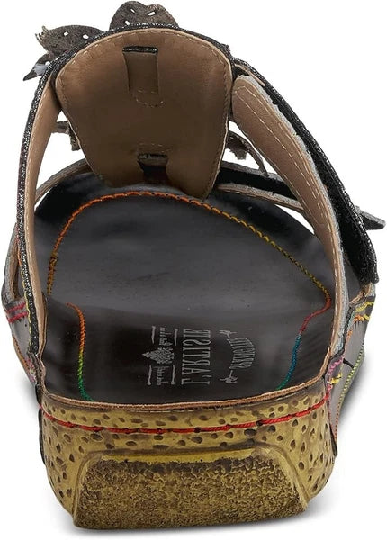 🔥L'Artiste by Spring Step Karina Hand Painted Leather Slide Sandals, US9/EU40