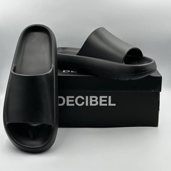 Decibel Mens Black DB Slide Sandals Foam Cushioned Slip On Yeezy Style Size 8–11