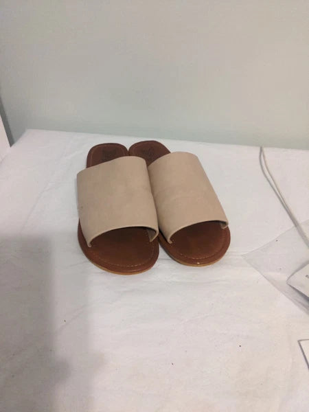 Beast Fashion Leather Slide Sandals Blush Color  Size 10