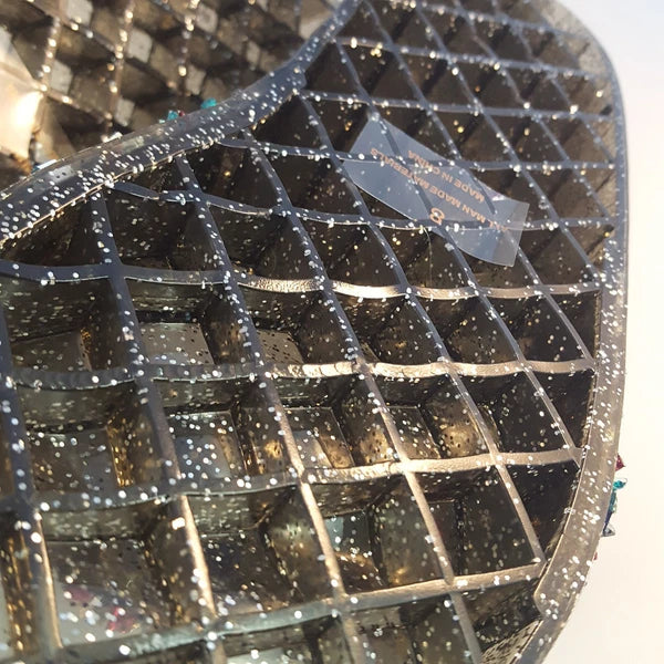 H2K CANDY Multi Color Glitter Beads Fashion Slides Flip Flops Sandals Bling