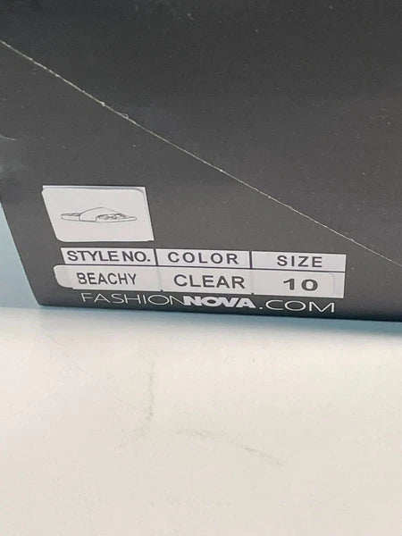 Fashion Nova Clear Slip On Slides Mules Sandals Women's Size 10 New in box