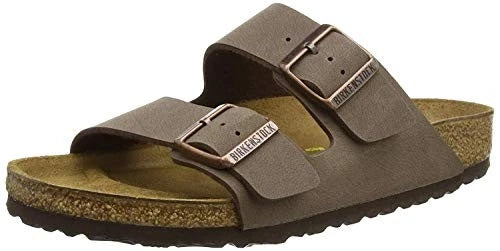 Birkenstock Unisex Arizona Slide Fashion Sandals, Mocha Leather 9 Women/7 Men US