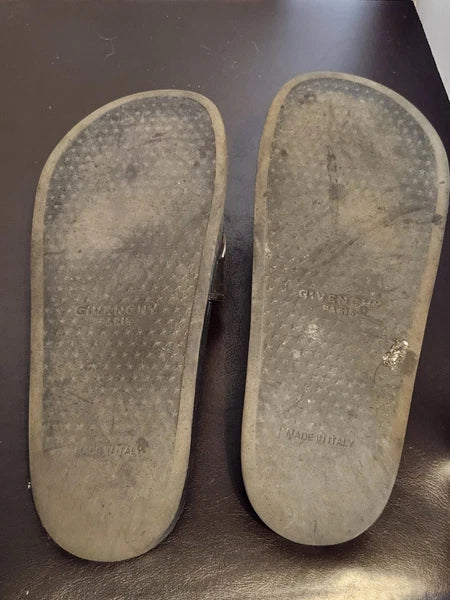 Givenchy Black Logo Rubber Slide Sandal W 7.5 - Read Description