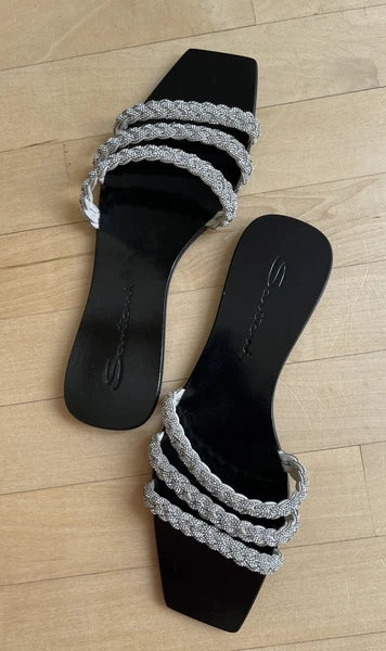 $650 Santoni Foster Slide Crystals Sandals Mules Flats 39.5 US 9.5 NEW