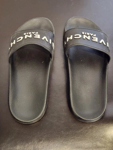 Givenchy Black Logo Rubber Slide Sandal W 7.5 - Read Description